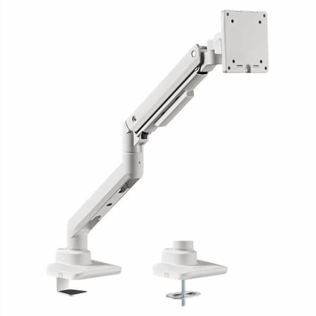 Support de Montage pour Moniteur Lcd Led à Bras Simple Robuste de Couleur Blanche, Support pour Moniteur de Taille 17-49 Pouces", 20 kg par Bras, Réglable avec Rotation à 180°, 50 Inclinaison vers le Haut/vers le Bas, 20 Inclinaison Gauche/droite et Extraction, Rotation à 90 A
