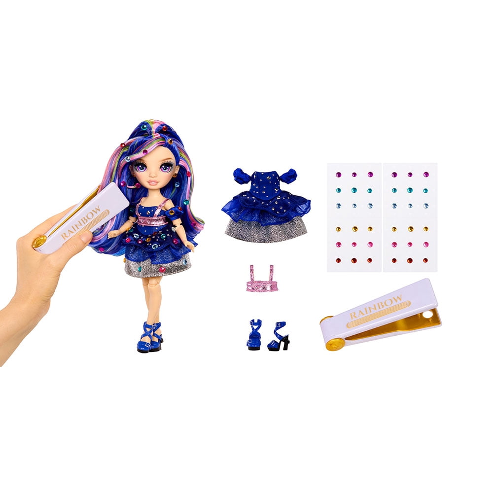 Rainbow High Be Dazzling Fashion Dolls- Genevieve Bleue (Blue) with Bedazzler Tool and Sparkle Gems
