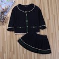 thumbnail image 3 of FOCUSNORM Ensemble Robe 2 Pcs pour Petite Fille Haut à Manches Longues et Jupe Courte, 3 of 9
