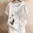 thumbnail image 1 of Aqestyerly T-Shirt d'Été à Manches Courtes pour Femme, Décontracté, Imprimé Floral, Col Rond, Blouse Ample, Chemise Confortable pour Tous les Jours, Haut HWRETIE, 1 of 3