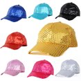 thumbnail image 2 of Flmtop Femmes Hommes Casquettes de Baseball à Paillettes Scintillantes Snapback Chapeaux Fête Extérieur Ajustable, 2 of 10