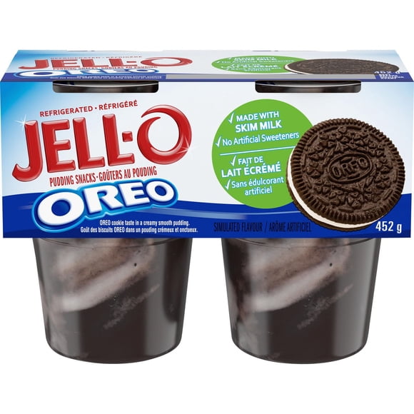 Jell-O Oreo Ready-to-Eat Refrigerated Pudding Snacks, 4 ct Cups