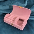 thumbnail image 2 of Btomtd Bead Velvet Travel Portable Arched Small Jewelry Box Jewelry Storage Box Fashion Jewelry Packaging Box, Pink, 2 of 6