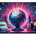 thumbnail image 3 of Disco Party Backdrop Vinyl Record Music Banner for Retro Dance Party Decoration Studio Background Photography Props Themed Event Decor, 3 of 5