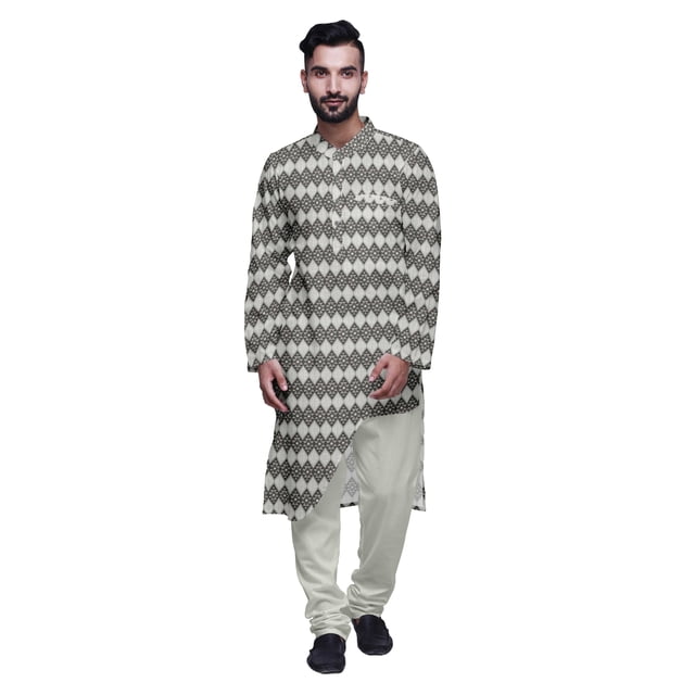 Atasi Ensemble Kurta de Designer pour Garçons Kurta Longue Imprimée Pyjama Vêtements d'Été