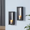 thumbnail image 3 of Danya B Set of 2 Vertical Mirror Pillar Candle Metal Frame Sconces, 3 of 3