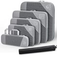 thumbnail image 1 of Compression Packing Cubes for Travel, Compressible Space-Saving Packing Cubes, Luggage Organizer, Travel Essentials for Women, 1 of 8
