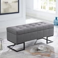 thumbnail image 2 of Imperial Tufted Double Ottoman With Black Base (Gray), 2 of 5