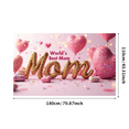 thumbnail image 3 of Glittery World's Best Mom Banner with Heart and Rope Elements Valentine's Day Party Decorations Backdrop Background Photography Props Family Gatherings Mom Appreciation Events, 3 of 4