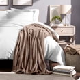 thumbnail image 5 of Bare Home Microplush Fleece Blanket - 300 GSM - Fuzzy Microfleece - Soft & Plush - King, Taupe, 5 of 5