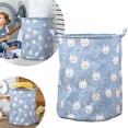 thumbnail image 1 of Patterned Linen Laundry Hamper With Open Top for Bedroom or Bathroom - Durable -Linen Fabric Breathable Large Capacity Stylish Laundry Without Lid, 1 of 5