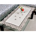 thumbnail image 1 of White Embroidered Lace Table Cloth Floral Tablecloth Wedding Party Satin Fabric 4# (square 57*117cm), 1 of 8