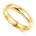 thumbnail image 1 of Precious Stars 14K Yellow Gold 4-mm Unisex Standard-Fit Polished Milgrain Wedding Band, 1 of 4