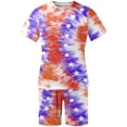 thumbnail image 5 of cllios 4th of July Outfit for Men 2 Piece Set Independence Day Mens Athletic Outfits Short Sleeve Shirts and Drawstring Shorts Set American Flag Matching Suits Independence Day Workout Tracksuits, 5 of 5
