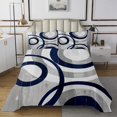 thumbnail image 1 of Erosebridal Gray Navy White Coverlet Set Twin, Abstract Swirl Circle Bedding Set, Geometric Bedroom Decor 2pcs, 1 of 5