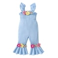 thumbnail image 1 of MIASHUI Stylish Girls Romper Jumpsuit Floral Design Fly Sleeve Casual Wear for Spring and Summer, 1 of 4