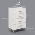 thumbnail image 3 of HOMCOM Commode de Chambre, Commode à 4 Tiroirs avec Pattes en Aluminium, 3 of 10