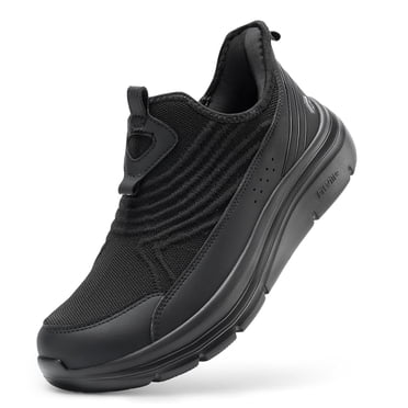 FitVille Men's Wide Slip-On Walking Shoes with Hands - Free Design & Shock - Absorbing EVA Sole