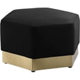thumbnail image 1 of Meridian Furniture Pouf en Velours Noir Marquis, 1 of 9