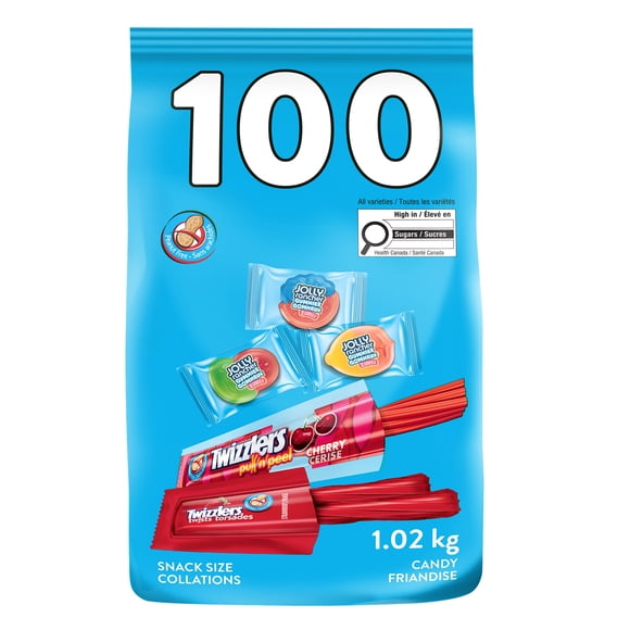 Friandises assorties de Hershey sans arachides 100 unités, Friandises enveloppées individuellement pour offrir lors du porte-à-porte à l'Halloween, 1.02 kg