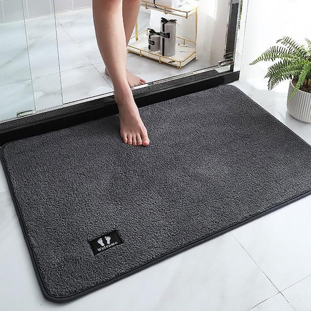 TopLLC Bathroom Rugs, Home Summer Carpet Front Door Carpet Super Absorbent Quick Drying Rubber Backing Non-slip Floor Mat Washable Super Soft Bathtub Carpet Bathroom Carpet Bathroom Rugs