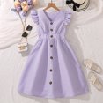 thumbnail image 2 of Économies d'Été! WRKEKC Robes d'Été pour Filles, Robe Décontractée pour Filles, Robe d'Été à Manches Courtes pour Filles, Robe de Princesse Mignonne, Col Rond, Jupe à Nœud Princesse 9 Ans, 2 of 7