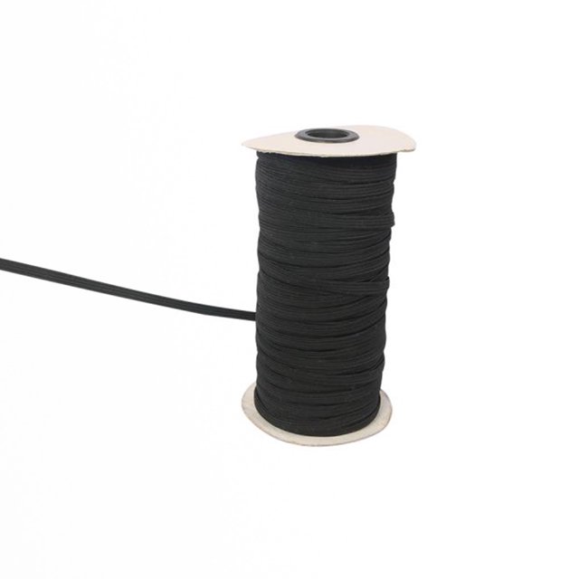 100 Yards Length Wide Braided Elastic Rope Knitted Elastic Band for DIY Sewing Crafts/Mask 3mm Black