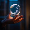 thumbnail image 1 of weibbin Engraved Decorative Crystal Sphere Decorative Quartz Glass Ball, Model Astronomy Sphere, Paperweight Crystal Display Sculpture Home Decor Crafts for Kids Friends, 1 of 6