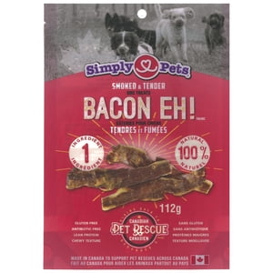 Simply Pets All Natural Smoked and Tender Bacon Eh! Dog Treats, Pack of 2
