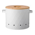 thumbnail image 3 of DOLITY Kitchen Vegetable Storage Tin Potato Onion Garlic Storage Bin with Lid Kitchen Storage Canister for Kitchen Countertop Pantry White Large, 3 of 9