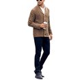 thumbnail image 3 of CVLIFE Men Coat Shawl Collar Outwear Long Sleeve Cardigan Sweater Ribbed V Neck Jacket Open Front Brown XL, 3 of 4