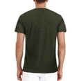 thumbnail image 3 of Mefallenssiah T-Shirt Homme à Manches Courtes Homme Manches Courtes Musclé Robuste Basique Uni Couleur Unie Blouse Tee Shirt Haut Vert Armée, 3 of 3