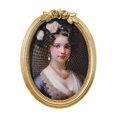 thumbnail image 1 of Elodie Retro Design Photo Frame Picture Display Holder Gold Resin Portable Oval Picture 7inch, 1 of 8