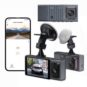 Meitianfacai Dash Cam 1080P Complet HD , Enregistreur de pilotage de vision nocturne, Caméras de voiture à deux objectifs, WIFi de construction, enregistrement de boucle, moniteur de stationnement, caméra de verrouillage d'accident