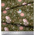 thumbnail image 3 of Soimoi Poly Georgette Fabric Heart,Floral & Bird Kids Print Sewing Fabric Yard 52 Inch Wide, 3 of 3