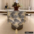 thumbnail image 4 of The HomeCentric Decorative Black & Gold 6 Seater Table Runner (14 x 60 inch), Leaf Pattern, Gold Glitter, Metallic Gold & Tassels, Cotton fabric Table Linen, Floral Pattern Modern Style - Panra, 4 of 10