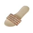 thumbnail image 2 of Cameland Pearl Flip Flops New Summer Oversized Flat Bottomed Round Toe Sandals, 2 of 8