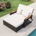 thumbnail image 1 of Gymax Patio Rattan Daybed Set w/Cushioned Loveseat & Storage Ottoman for Porch Outdoor White, 1 of 10