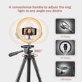 thumbnail image 4 of 8" 20cm Selfie Ring LED Light with 50" Extendable Tripod Stand & Flexible Phone Holder for Live Stream/Makeup, with remote control, 4 of 6