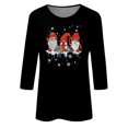 thumbnail image 4 of Meichang Hauts de Noël pour Femmes Manches 3/4 Col Rond Gnomes Graphiques T-Shirts Blouse Décontractée de Vacances en Solde Cadeaux de Noël, 4 of 4