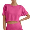 thumbnail image 2 of Crop Tops For Girls Short Sleeve Shirt Girls Summer Tops Neck Slim Fit Tops Basic Tee, 2 of 4