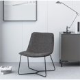 thumbnail image 2 of Grayson Accent Chair in Charcoal Faux Leather with Black Base, 2 of 8
