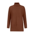 thumbnail image 3 of Timegard Sweaters for Women High Neck Long Sleeve Split Oversized Pullover Fall Winter Loose Knit Tops, 3 of 5