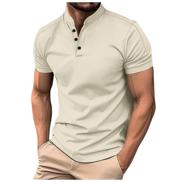 Zshosam Mens Big and Tall Polo Shirts Polo Shirts for Men - Soft Slim Fit Short Sleeve Collared Shirt Men Fitted Polos Size S,(Khaki S)