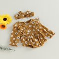 thumbnail image 3 of Newborn Baby Girls Outfits Long Sleeve Daisy Print Ruffle Bubble Romper with Headband 2PCS Suit Cute Infant Clothes, 3 of 8