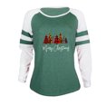 thumbnail image 3 of Blouses pour Femmes Chic Décontracté T-Shirt à Col Rond à Imprimé Patchwork pour Femmes T-Shirt de Noël Décontracté Blouse Hauts Chandail en Liquidation, 3 of 6