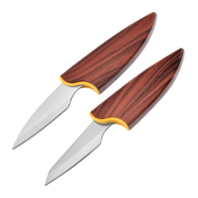 H-060 Dual Purpose Kitchen Knife With Wood Handle Sharp Blade For Fruits Vegetables Cutting Chopping Slicing Home Cooking Utensil 7 Inch Blade