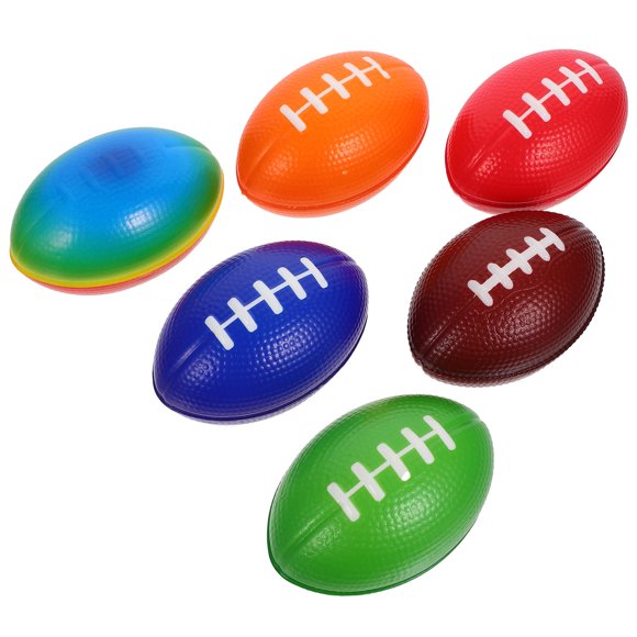 Minkissy 6Pcs Small Rugby Football Party Decorations PU Rugby Ornaments Assorted
