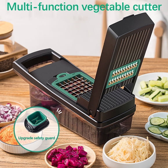 RKSTN Kitchen SuppliesVegetable Chopper, 14-in-1 Multi-function Kitchen, Stainless Steel Vegetable Chopper, Hand Grinder,potato And Fruit Decorations for Home Kitchen Decor