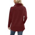 thumbnail image 5 of Blouse Tunique à Manches Longues et Col Rond pour Femmes Grande Taille, Couleur Unie, Usage Quotidien, 5 of 5
